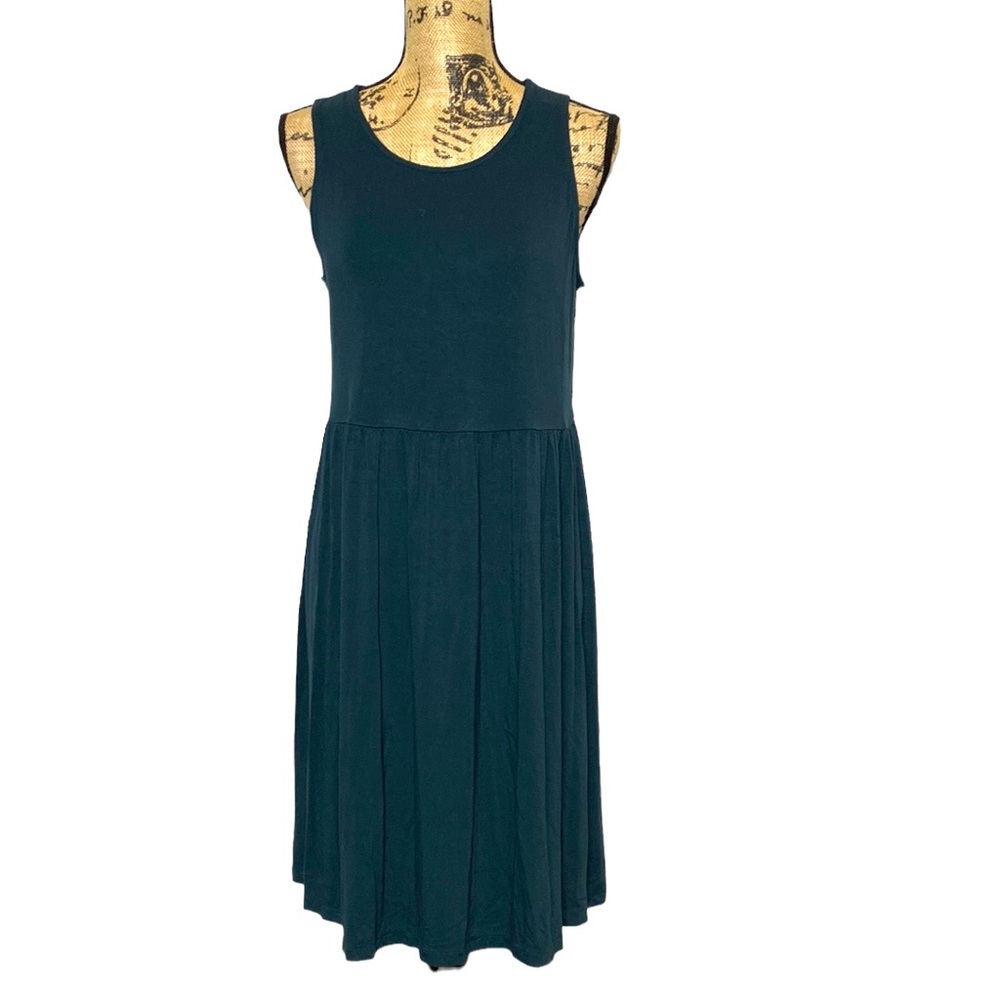 Bottle Blue Sleeveless Midi Dress M